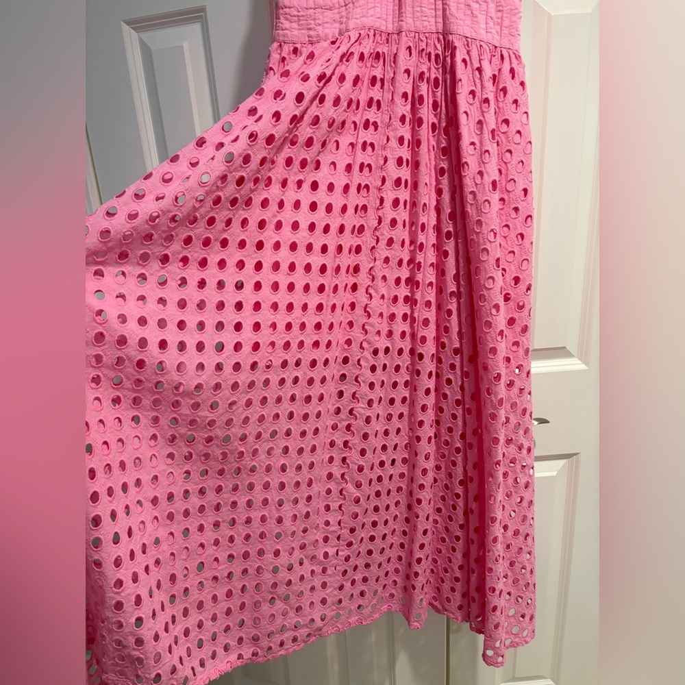 SOLID & STRIPED Pink Eyelet Dress Size S Summer Cottagecore - Picture 6 of 9